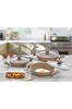 OMS 3004 6 Parça Bio Granit Sahan Seti 18-20-22 CM Kahverengi