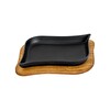 Lava Döküm 13x19 CM Dikdörtgen Servis Tabağı ve Ahşap Altlığı LV HRC 067 AH 067 PL