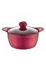 OMS 3120 - 2 Parça - Bio Granit Döküm 28x14 CM - 7.5 L Derin Tencere Kırmızı Gövde Kırmızı Detay