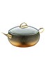 OMS 3141 - 2 Parça Biogranit Isıya Dayanıklı Kapaklı 24x10.5 CM - 4.5 L- Gold Gövde Gold Detay
