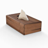 WOODSAKA Reka Peçete Kutusu - Kayar Kapaklı - Ceviz - 23.8x14.8x7.5 CM