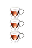 Kitchen Design Lab Çift Cidarlı Kulplu 250 ML Cam Kupa 3 Adet - 2037