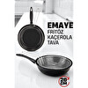 ZHL Home Fritözlü Emaye Kızartma Tavası - Kızartma Kaçerola Multi Kullanım 26 CM
