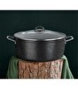 OMS Granit 34X13.5 CM 11 Litre Büyük Derin Tencere Siyah - 3109