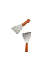 Kitchen Design Lab Paslanmaz Çelik Ahşap Saplı Yan ve Düz Hamur Pasta Börek Şekillendirici Kesici Spatula 2’li Set