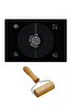 Kitchen Design Lab 45x65 CM Siyah Silikon Hamur Açma Matı ve Pratik Ahşap Saplı Silindir Hamur Açıcı 2'li Set