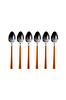 Kitchen Design Lab Kutulu Paslanmaz Çelik Parlak Gümüş Turuncu Tatlı Kaşığı Seti 6 Adet
