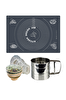 Kitchen Design Lab Gri 45x65 CM 8'li Silikon Hamur Açma Matı Çelik Un Eleği ve Hamur Dinlendirme Poşeti
