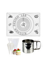 Kitchen Design Lab 45x65 CM Beyaz Silikon Hamur Açma Matı Çelik Un Eleği Ve Kullan At Krema Sıkma Torbası Seti