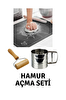 Kitchen Design Lab 45x65 CM Silikon Hamur Açma Matı Çelik Un Eleği Ve Ahşap Saplı Hamur Açıcı