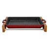 Lava Dikdörtgen Izgara Tavası Kayın Servis Ahşabı Döküm Yekpare Çift Kulplu 26x32 CM Bordo - LV ECO GT 2632 T3 K4 BR