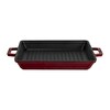 Lava Döküm Kare Izgara Tavası Döküm Demir Yekpare Çift Kulplu Ölçü 26x26 CM Bordo - LV ECO GT 2626 T2 BR