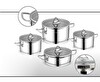 Fms 6026 Süzgülü Lüx 8 Parça Metal Kulp Çelik Tencere Takımı