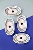 Tabak Evi Porselen Spotty Oval Kayık Tabak 19x11x2.50 CM - 4 Parça