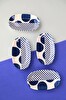 Tabak Evi Porselen Spotty Oval Kayık Tabak 15x8.5x2 CM - 4 Parça