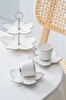 Acar Joyce Silver Standlı Mini Pasta Ve Kahve Fincan Takımı 5 Parça - 2 Kişilik KAI-07648