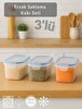 Jet's Home 3'lü Set Erzak Kabı Vakumlu Hava Almaz BPA FREE Kilitlenebilir Bakliyat Kabı 1.25 L