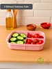 Jet's Home 3 Bölmeli Saklama Kabı Bpa Free Beslenme Kabı Hava Almaz Kab Pembe 1500 ML