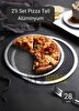 Jet's Home Pizza Tepsisi Alüminyum 28 CM 2'Li Set Pizza Teli Ve Lahmacun Tepsisi