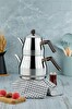 Cooker Everest 18/10 1.40 L Demlik 2.75 L Alt Hazne Paslanmaz Çelik Aile Boy Çaydanlık