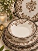 Porser Porselen Velour Brown Fulya Yemek Seti 6 Kişilik 24 Parça
