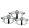 Serenk Modernist 6 Parça 18-10 Paslanmaz Çelik 18-22-26 CM Çelik Tencere Seti