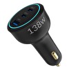 Juo 138W 3 Portlu Type-C - USB-A Araç Şarj Aleti PD 3.0 QC 4.0 Hızlı Araç İçi Şarj Cihazı