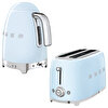 Smeg TSF02PBEU 2x4 Pastel Mavi Ekmek Kızartma Makinesi ve KLF04PBEU 1.7 L Isı Ayarlı Pastel Mavi Kettle Set