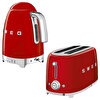 Smeg KLF04RDEU Kırmızı Isı Ayarlı Kettle ve TSF02RDEU 2x4 Ekmek Kızartma Makinesi Seti