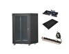Setrack 19" 16U 600x600 Camlı Tekerlekli Rack Kabinet - Fan - Sabit Raf - Priz
