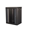 Lande - 15U 19" Duvar Tipi Rack Kabinet Genişlik: 600 MM Derinlik: 450 MM Siyah