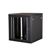 Lande - 12U 19" Duvar Tipi Rack Kabinet Genişlik: 600 MM Derinlik: 600 MM Siyah
