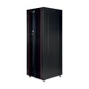 Lande 42U 800x1000 Hyperline Dikili Tip Rack Kabinet Siyah - Ön Cam Kapak Tekerlekli