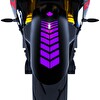 Çınar Extreme 2 Adet Sport Motosiklet Çamurluk Patlıcan Moru Kask Sticker