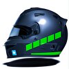Çınar Extreme Şerit Tasarımlı Orman Yeşili Motosiklet Kask Sticker