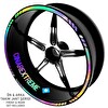 Çınar Extreme Rainbow Gökkuşağı Hologram Efektli 4 Parçalı Kesikli Motosiklet Jant Şeridi Sticker