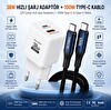 ScHitec 8W 2 Çıkışlu Hızlı Şarj Başlığı  ve 100W Type-C to Type-C Süper Hızlı Şarj Kablosu 1.2 Metre