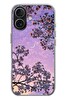 Le Balvo iPhone 17 Uyumlu Mor Gökyüzülü Ağaç Baskılı Silikon Kılıf