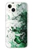 Le Balvo iPhone 13 - 14 Uyumlu Yeşil Beyaz Dalgalar Baskılı Silikon Kılıf
