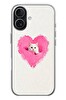 Le Balvo iPhone 17 Uyumlu Pembe Kalpli Kedi Baskılı Silikon Kılıf
