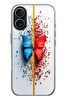 Le Balvo iPhone 17 Uyumlu Kırmızı Mavi Kelebek Baskılı Silikon Kılıf