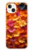 Le Balvo iPhone 13 - 14 Uyumlu Sarı Pembe Çiçekler Baskılı Silikon Kılıf