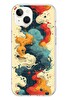 Le Balvo iPhone 13 - 14 Uyumlu Ahenkli Boya İzleri Baskılı Silikon Kılıf