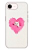 Le Balvo iPhone 17e Uyumlu Pembe Kalpli Kedi Baskılı Silikon Kılıf