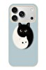Le Balvo iPhone 17 Pro Uyumlu Yin Yang Kediler Baskılı Silikon Kılıf