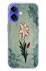 Le Balvo iPhone 16 Uyumlu Çiçek Deseni Baskılı Silikon Kılıf