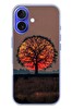 Le Balvo iPhone 16 Uyumlu Güneşe Denk Gelen Ağaç Baskılı Silikon Kılıf
