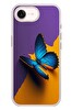 Le Balvo iPhone 17e Uyumlu Mavi Kelebek Baskılı Silikon Kılıf