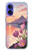 Le Balvo iPhone 16 Uyumlu Çiçek Yağlı Boya Baskılı Silikon Kılıf