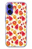 Le Balvo iPhone 16 Uyumlu Karpuz ve Kan Portakalı Baskılı Silikon Kılıf
